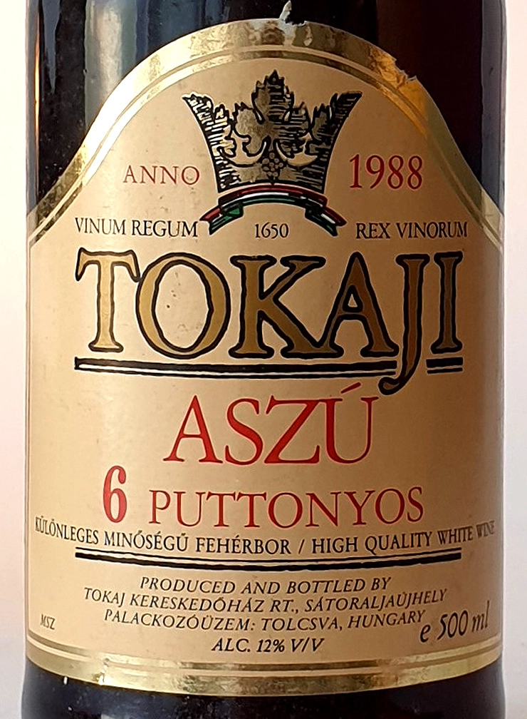 Tokaji Aszu 6 Puttonyos 1988年 Tokaji Aszú 6 puttonyos: Tokaji Aszú 6 puttonyos